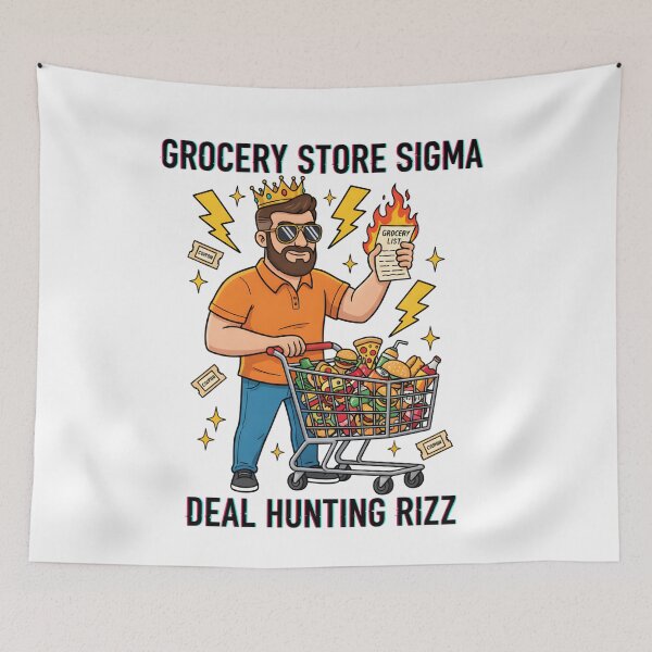 Item preview, Grocery Sigma Rizz: Winning Shopping Art designed and sold by AnnDesignStudio.