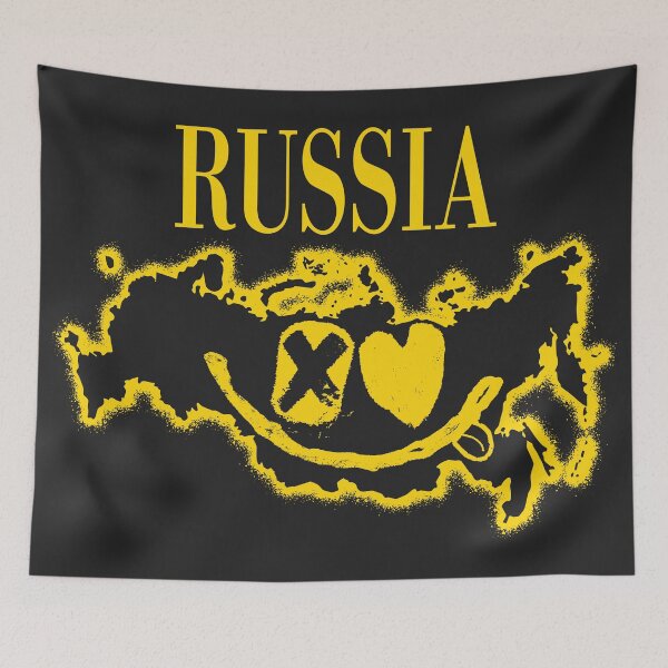 Item preview, Oh, these Russians! Grunge Russia Smiley Map Graphic Design designed and sold by pelagio.