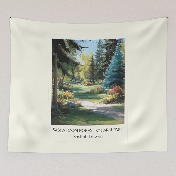 Item preview, Saskatoon Forestry Farm Park | Garden Path & Trees Art Print designed and sold by TuncGK.