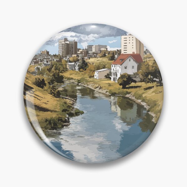 Item preview, Swift Current Saskatchewan | Rolling Hills & Historic Town Art Print designed and sold by TuncGK.