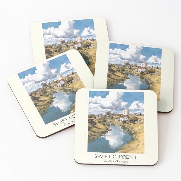 Item preview, Swift Current Saskatchewan | Rolling Hills & Historic Town Art Print designed and sold by TuncGK.