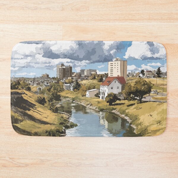 Item preview, Swift Current Saskatchewan | Rolling Hills & Historic Town Art Print designed and sold by TuncGK.