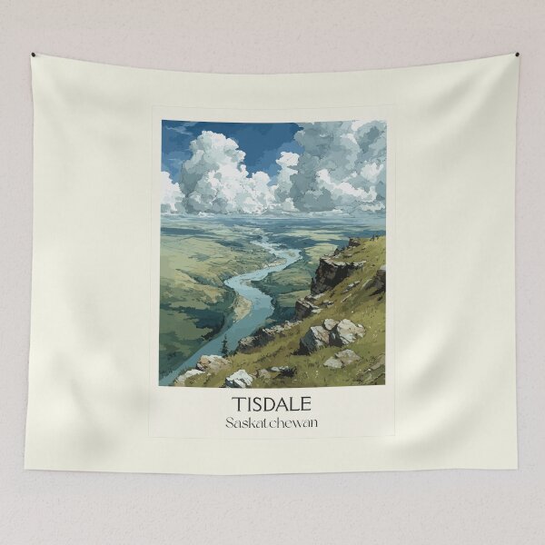 Item preview, Tisdale Saskatchewan Valley | River & Green Slopes Art Print designed and sold by TuncGK.