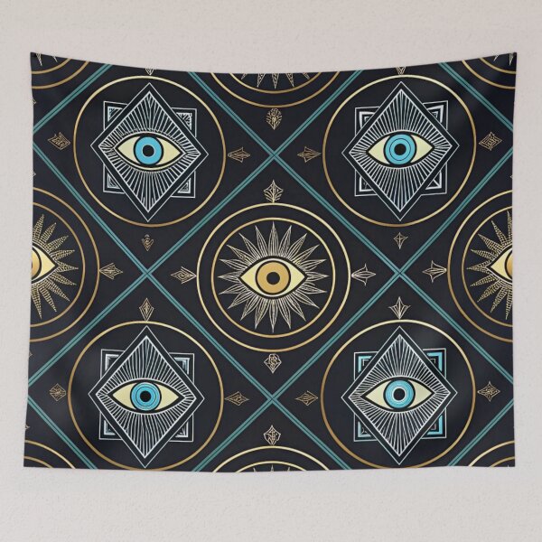 Item preview, Metallic silver evil eye symbols designed and sold by Lucky 777.