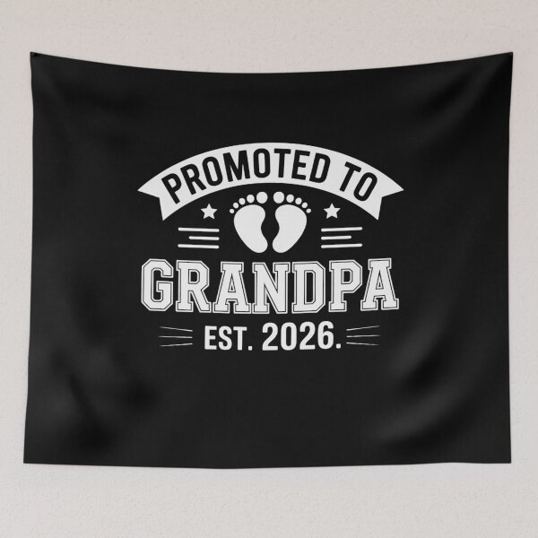 Item preview, Promoted to Grandpa 2026 Baby Feet Footprints Announcement designed and sold by Gogetgiggles.