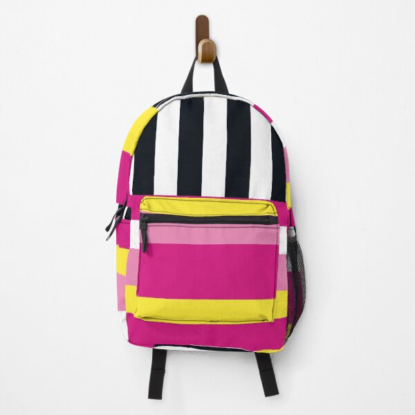 Item preview, Geometric Abstract Art in Yellow, Pink and Black-White Stripes designed and sold by InFrameVision.