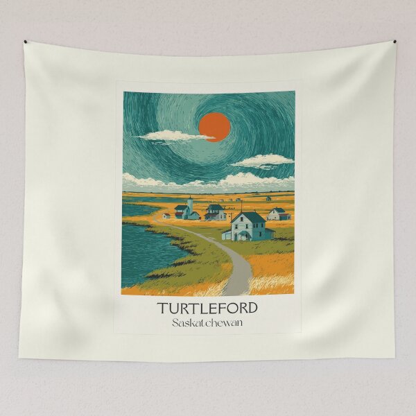Item preview, Turtleford Saskatchewan Landmark | Giant Turtle Statue Art Print designed and sold by TuncGK.