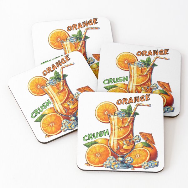 Item preview, Orange Crush - a glass filled with orange juice, ice cubes, and a straw. designed and sold by SplashPixel.