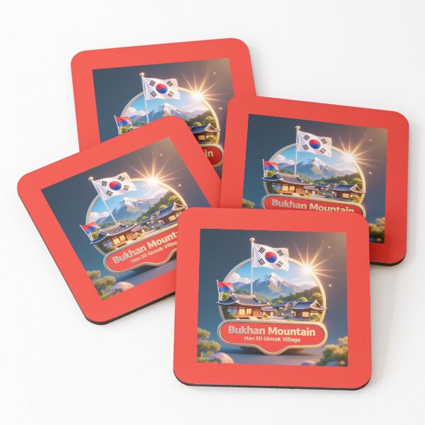 Item preview, Brilliant Bukhan Mountain Hanok Village – 3D Glorious Label,   designed and sold by PaintMeWorld.