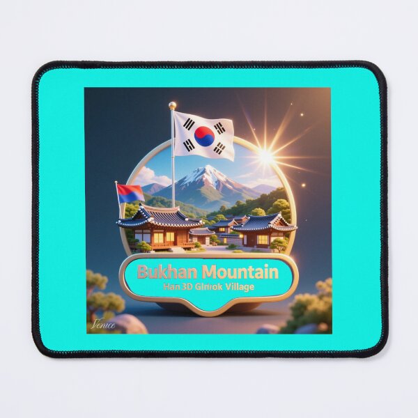 Item preview, Brilliant Bukhan Mountain Hanok Village – 3D Glorious Label,   designed and sold by PaintMeWorld.