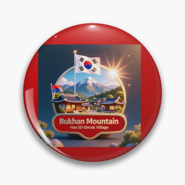 Item preview, Brilliant Bukhan Mountain Hanok Village – 3D Glorious Label,   designed and sold by PaintMeWorld.