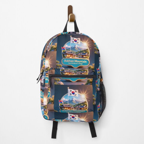 Item preview, Brilliant Bukhan Mountain Hanok Village – 3D Glorious Label,   designed and sold by PaintMeWorld.