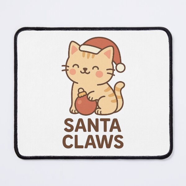 Item preview, Santa Claws – Cute Kawaii Christmas Cat Holding Ornament designed and sold by StyleLap.