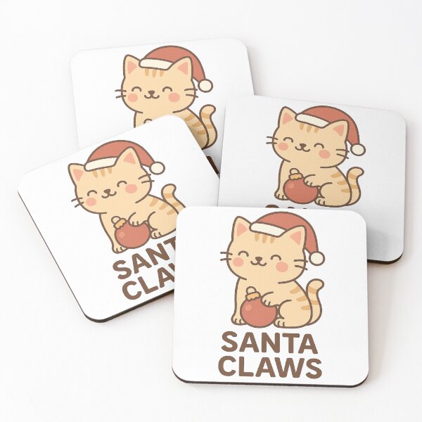 Item preview, Santa Claws – Cute Kawaii Christmas Cat Holding Ornament designed and sold by StyleLap.