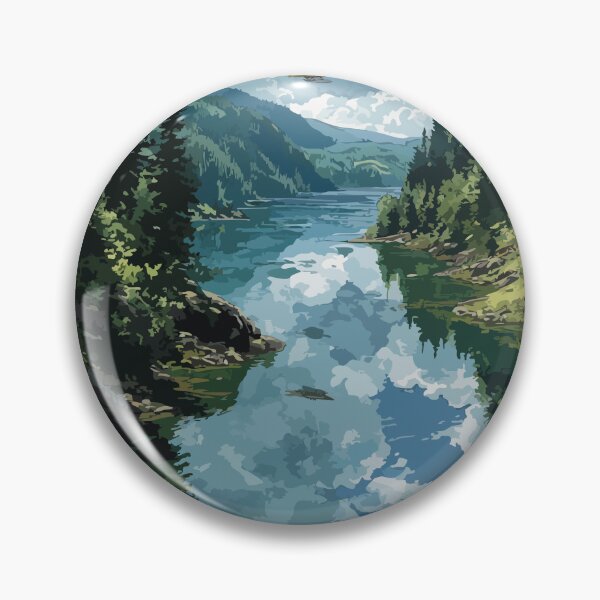 Item preview, Big River Saskatchewan | Boreal Forest & Water Reflection Art Print designed and sold by TuncGK.