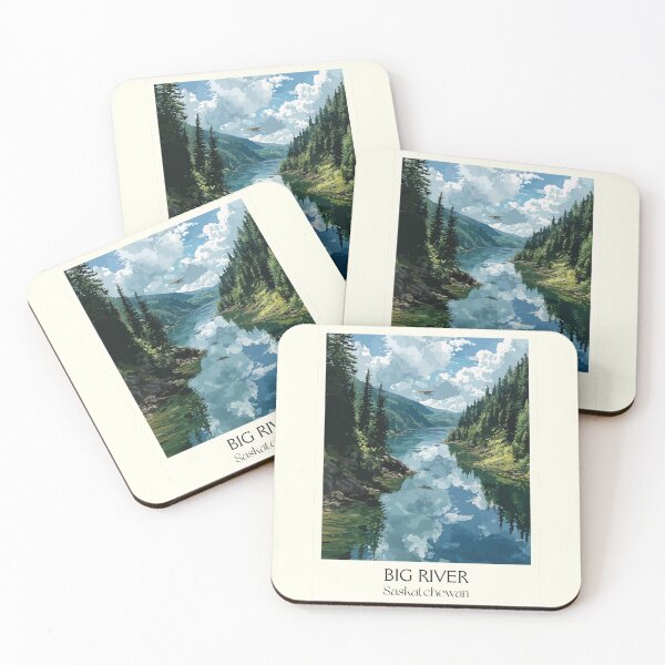 Item preview, Big River Saskatchewan | Boreal Forest & Water Reflection Art Print designed and sold by TuncGK.