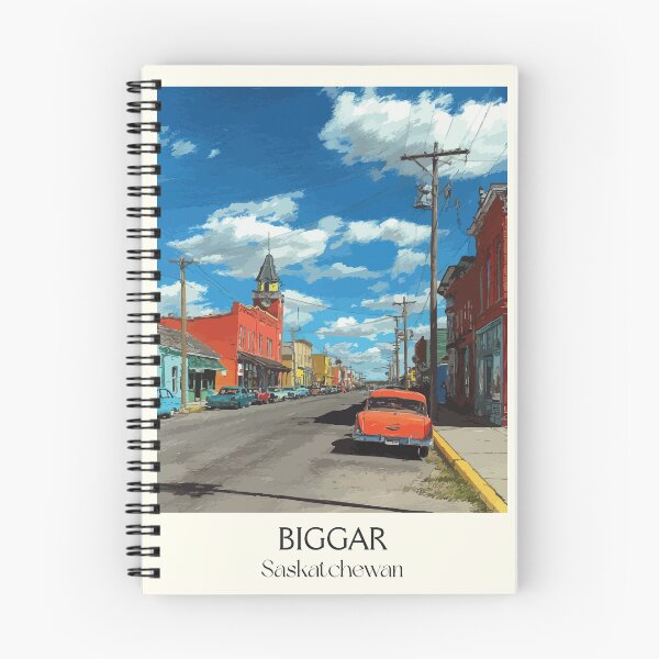 Item preview, Biggar Saskatchewan Town | Vintage Main Street & Classic Car Art Print designed and sold by TuncGK.