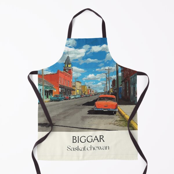 Item preview, Biggar Saskatchewan Town | Vintage Main Street & Classic Car Art Print designed and sold by TuncGK.