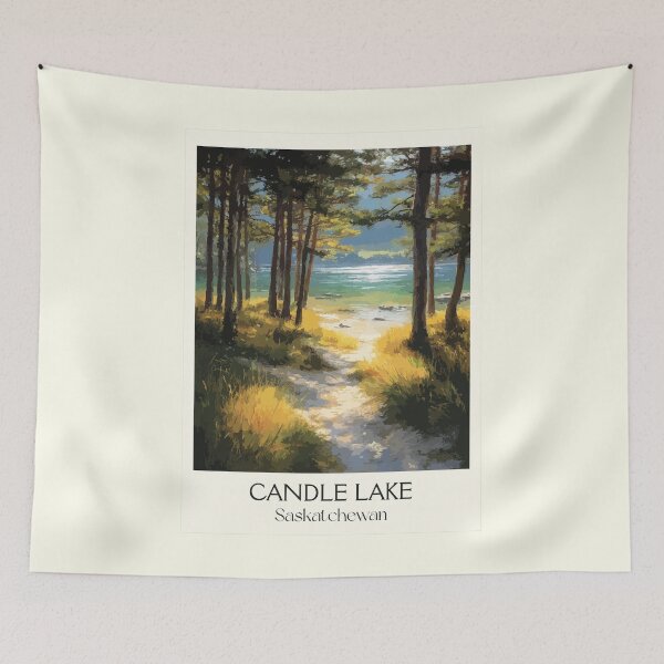 Item preview, Candle Lake Saskatchewan | Sandy Beach & Pine Trees Art Print designed and sold by TuncGK.