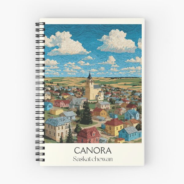 Item preview, Canora Saskatchewan | Townscape & Blue Sky Art Print designed and sold by TuncGK.