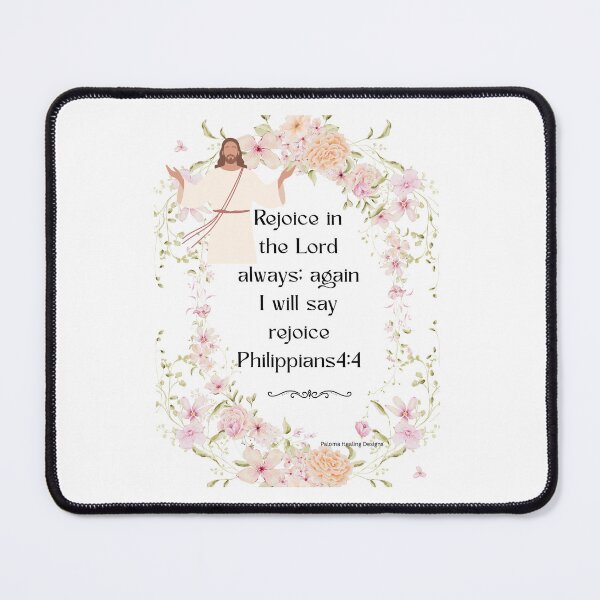 Item preview, Pink flower oval, rejoice Christ scripture designed and sold by PalomaHealing24.