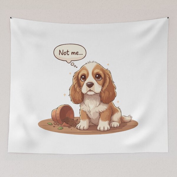 Item preview, Cute Dog Lying Challenge – Cocker Spaniel “Not Me…” Guilty Puppy Cute Illustration designed and sold by The Real Life Symphony.