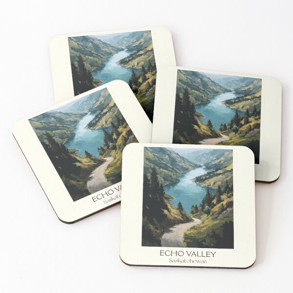 Item preview, Echo Valley Provincial Park | River & Hills Landscape Art Print designed and sold by TuncGK.