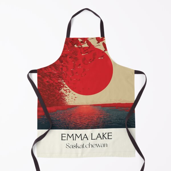 Item preview, Emma Lake Saskatchewan | Red Sun & Flying Birds Art Print designed and sold by TuncGK.