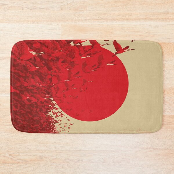 Item preview, Emma Lake Saskatchewan | Red Sun & Flying Birds Art Print designed and sold by TuncGK.