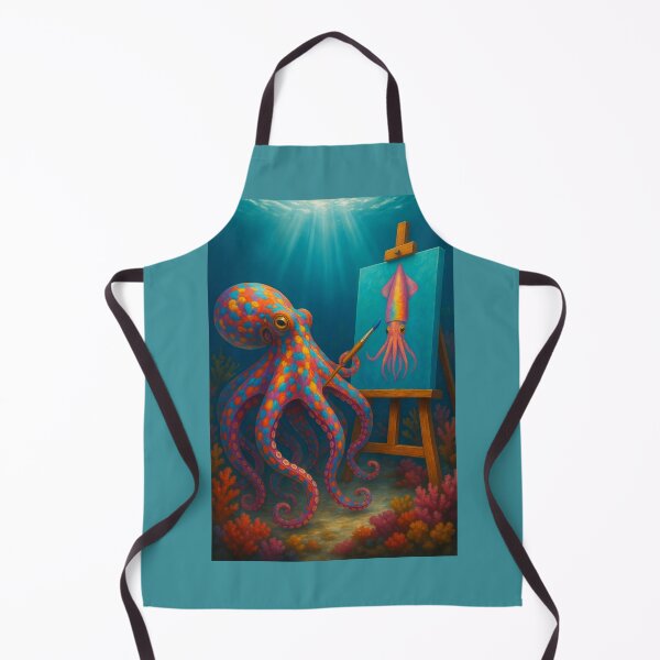 Item preview, Octopus Artist Paints Squid designed and sold by Tridentulus.