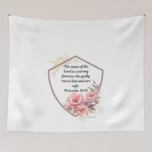 Item preview, Pink peonies, strong fortress, Bible scripture designed and sold by PalomaHealing24.