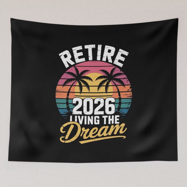 Item preview, Retire 2026 Living the Dream Sunset Palm Design designed and sold by Gogetgiggles.