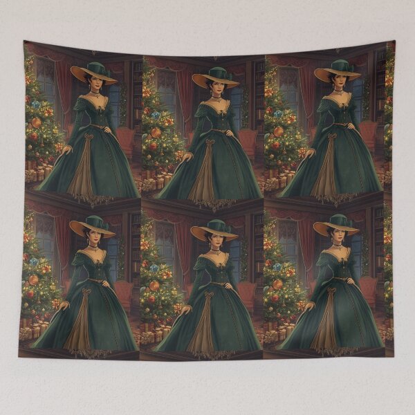 Item preview,  Lady victorian in Green Dress - Elegant Historical Portrait Art Print designed and sold by freackly.