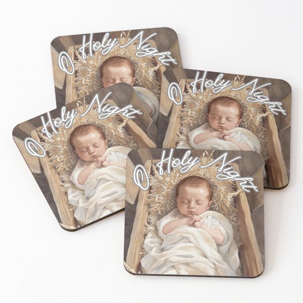 Item preview, O Holy Night – Baby Jesus Nativity Art | Christian Christmas Design designed and sold by Darcy'sArtfortheHeart.