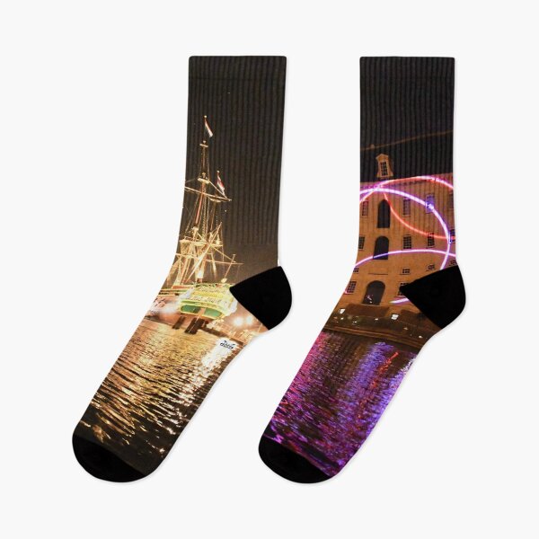 Item preview, Illuminated sailing ship in the canals of Amsterdam – a witness to a great sailing nation / Swiss Artwork Photography designed and sold by Raphael Wolf.