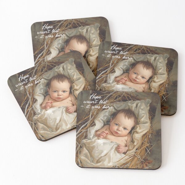 Item preview, Hope Wasn’t Lost — It Was Born | Baby Jesus Christmas Artwork designed and sold by Darcy'sArtfortheHeart.
