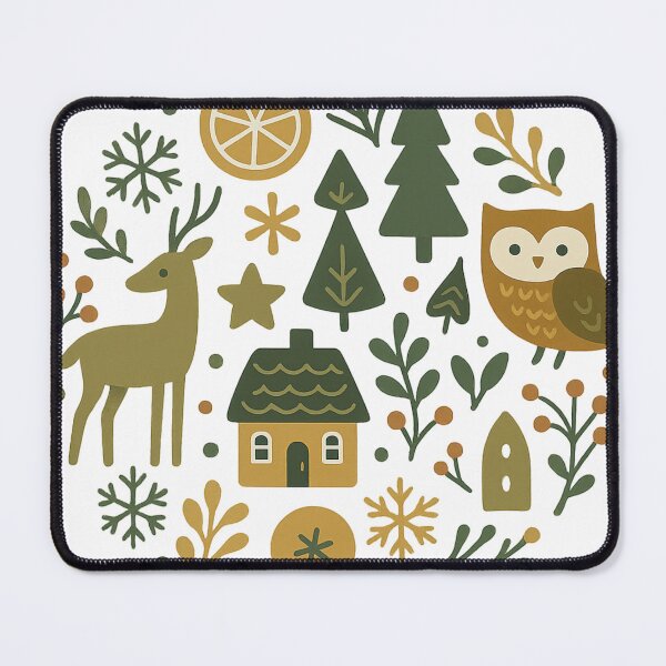 Item preview, Scandi Christmas Forest – Reindeer, Owl & Winter Cottage | Nordic Holiday Design designed and sold by PrintedWithSoul.