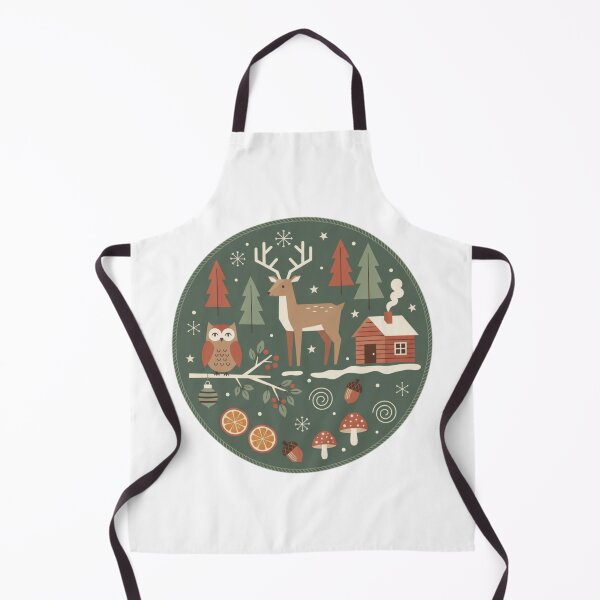 Item preview, Scandi Christmas Forest – Reindeer, Owl & Winter Cottage | Nordic Holiday Design designed and sold by PrintedWithSoul.
