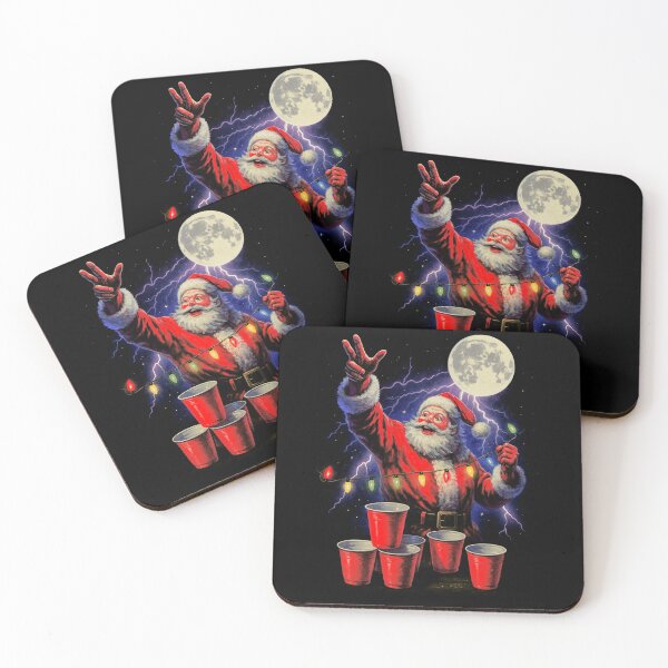 Item preview, Power Up Santa Beer Pong Shirt – Funny Electric Christmas Party Tee designed and sold by SassCity.