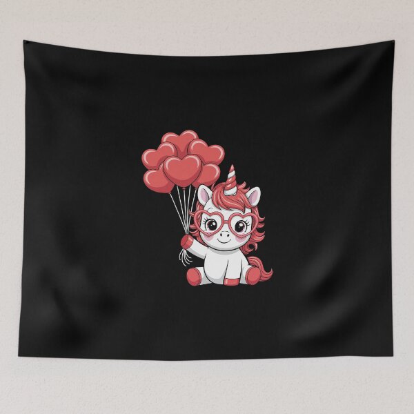 Item preview, Unicorn with Heart Balloons designed and sold by jkrphoto.