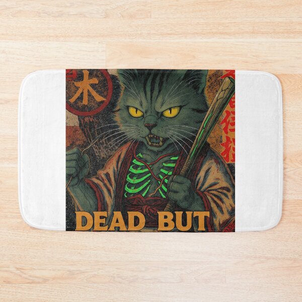 Item preview, Dead But Dominant Samurai Cat – Vintage Japanese Warrior Undead Cat Art Design designed and sold by ZyricZyric.