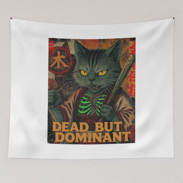 Item preview, Dead But Dominant Samurai Cat – Vintage Japanese Warrior Undead Cat Art Design designed and sold by ZyricZyric.