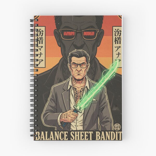 Item preview, Balance Sheet Bandit Poster – Retro Finance Warrior Art with Neon Samurai Aesthetic designed and sold by ZyricZyric.