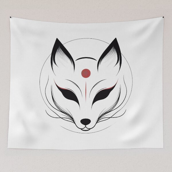 Item preview, Minimalist Kitsune Mask Line Art | Japanese Spirit Fox Design designed and sold by Ascend777.