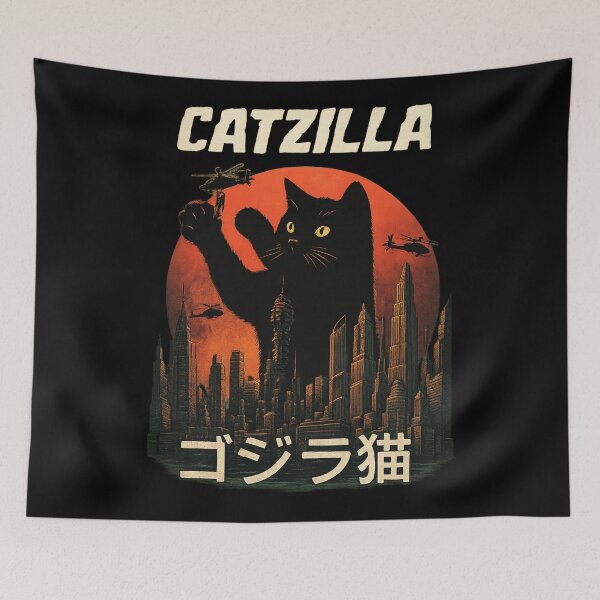 Item preview, Vintage Catzilla: Funny Cat Monster designed and sold by MasCorner.