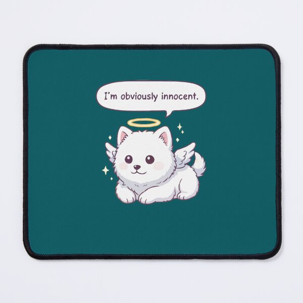 Item preview, Cute Dog Lying Challenge –  Samoyed Angel Dog “I’m Obviously Innocent” Funny Dog Challenge designed and sold by The Real Life Symphony.