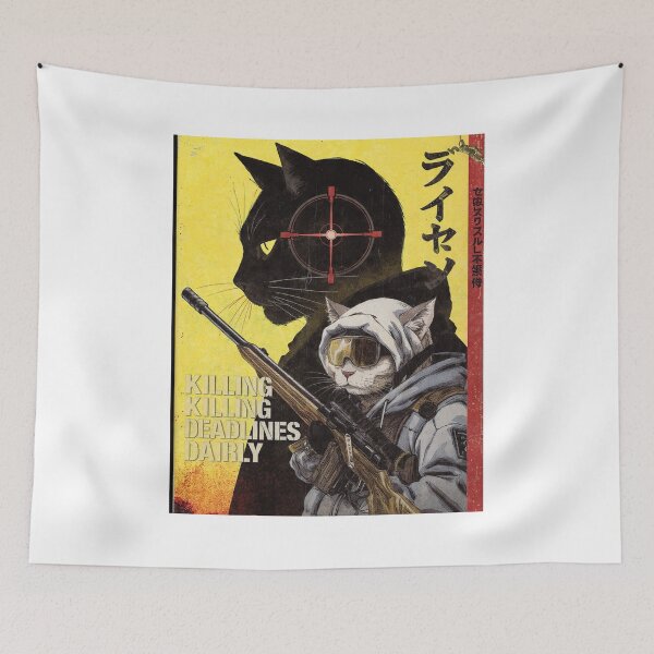 Item preview, Killing Deadlines Daily Sniper Cat – Tactical Retro Japanese Style Art Design designed and sold by ZyricZyric.