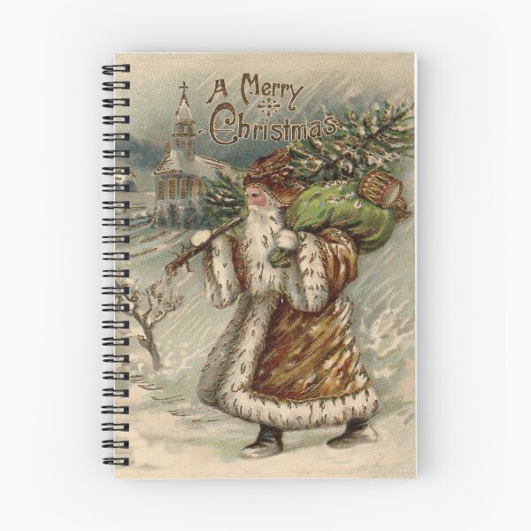 Item preview, Christmas Santa Vintage Tree Snow Antique designed and sold by antiqueart.