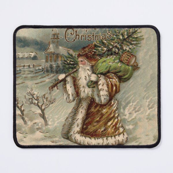 Item preview, Christmas Santa Vintage Tree Snow Antique designed and sold by antiqueart.