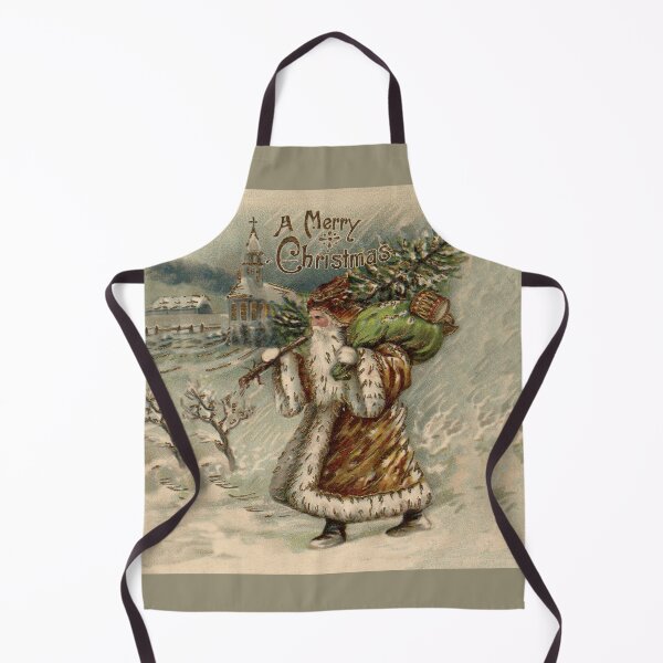 Item preview, Christmas Santa Vintage Tree Snow Antique designed and sold by antiqueart.